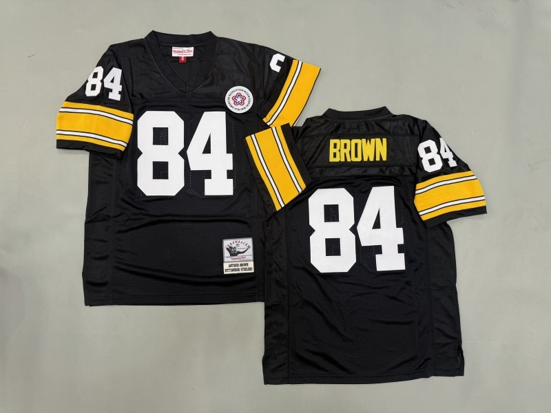 Men 2025 Pittsburgh Steelers #84 Brown black Throwback Limited NFL Jersey style 001->pittsburgh steelers->NFL Jersey